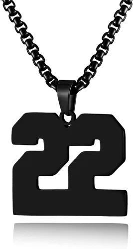 Vista 7 de Collar de Número Dorado para Hombre, Cadena de Acero Inoxidable con Colgante de Número para Atletas, Joyería Deportiva Personalizada para Niños