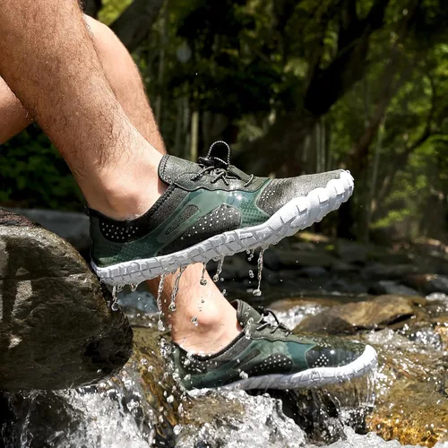 Vista 8 de NORTIV 8 Zapatos de agua para hombre, descalzos, atléticos, ligeros, deportivos, zapatos acuáticos, para natación, al aire libre, pesca, senderismo