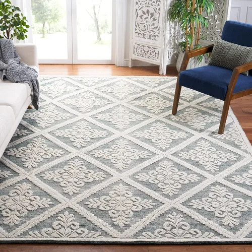 Vista 26 de SAFAVIEH Vermont Collection - Alfombra decorativa de 2 pies 3 pulgadas x 4 pies, color marfil, lana hecha a mano, ideal para zonas de alto tráfico