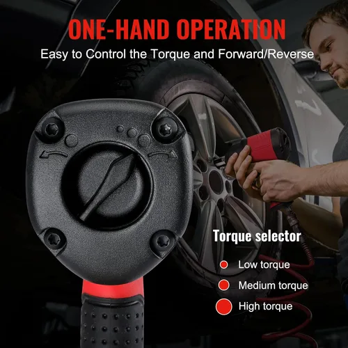 Vista 4 de WORKPRO Llave de impacto de aire de 1/2 pulgada, diseño ergonómico, par potente, amplia aplicación