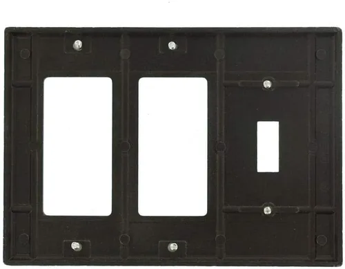 Vista 3 de Leviton 80431 Placa de fijación combinada de 3 aperturas, para 1 interruptor y 2 Decora/GFCI, tamaño estándar, termo estable, dispositivo