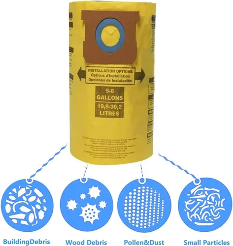 Vista 7 de Filtro de repuesto para Shop Vac 90304 90350 90333, bolsas de vacío para aspiradora Shop Vac de 5 a 8 galones, filtro de funda de espuma 90585