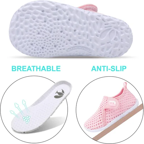 Vista 4 de JOINFREE Zapatos de agua para bebés y niños pequeños, sandalias para niños y niñas, zapatillas transpirables para caminar y correr