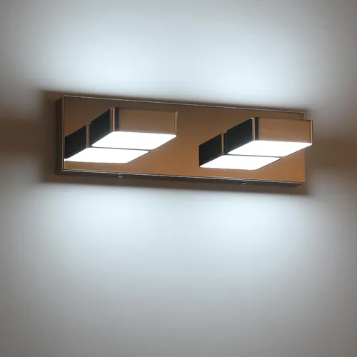 Vista 9 de Lámparas LED modernas de 2 luces LED para tocador de baño (15.5 pulgadas, blanco frío 6000 K), accesorios de iluminación de pared de baño
