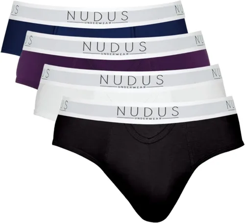 Vista 14 de NUDUS Ropa interior de bambú y rayón para hombre, elegante, suave, con bragueta - Juego de 4 en caja de regalo