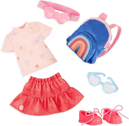 Vista 12 de Glitter Girls – Ropa para Muñeca de 14 Pulgadas – Conjunto de Volantes y Plisados para Guapas – Chaqueta Arcoíris, Falda, Sombrero y Zapatos