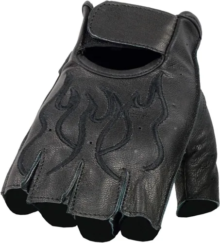 Vista 2 de Guantes Milwaukee Leather para hombre sin dedos para motocicleta Negro
