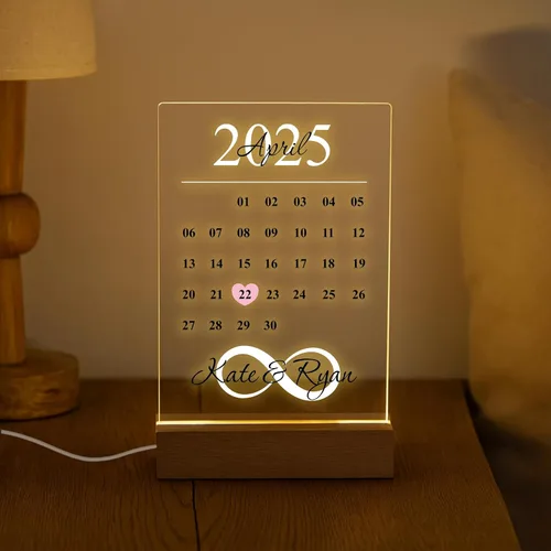 Vista 6 de Calendario personalizado con fecha y nombres, regalo para ella, regalo de aniversario para esposa, marido, parejas, regalos de regalo para esposa
