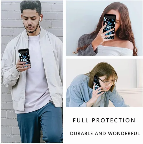 Vista 6 de Funda compatible con Google Pixel 7 Pro con diseño de flores y mariposas para niños y niñas, TPU suave, a prueba de golpes, antiarañazos, diseñada