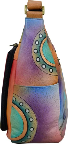 Vista 4 de Anna by Anuschka Women's Genuine Leather Large Hobo Handbag Zip-Top Multi-Compartment Tall Organizer
