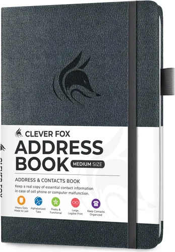 Vista 17 de Clever Fox - Libreta de direcciones con pestañas alfabéticas - Libro de teléfono y direcciones de cuero PU para guardar contactos de forma segura