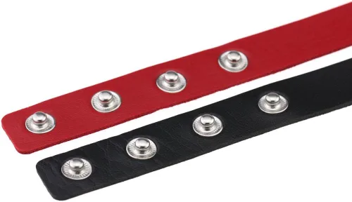 Vista 6 de FM FM42 Collar de gargantilla de cuero simulado con anillo de corazón de cuero sintético multicolor 17.72 pulgadas de longitud
