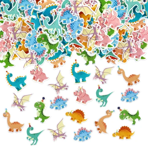 Vista 2 de Ercadio 40 piezas comestibles de dibujos animados de dinosaurios para cupcakes para bebida, decoración de tartas para temática de dinosaurios, baby