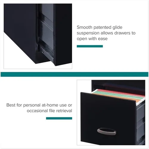 Vista 9 de Office Designs Cooper - Archivador de letras con 3 cajones, color negro