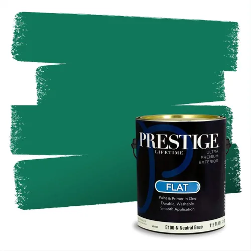 Vista 271 de Prestige Paints - Pintura exterior e imprimación en uno, 1 galón, plano, compatibilidad comparable con el color menta «Whipped Mint» de Behr