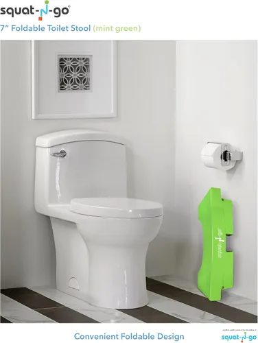 Vista 3 de Taburete plegable Squat N Go de 7 pulgadas, el único taburete plegable para inodoro, práctico y compacto, ideal para viajes, se adapta a todos