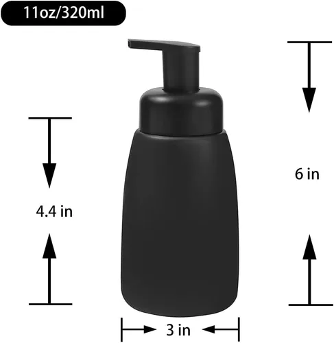 Vista 5 de Dispensador de jabón de manos espumoso, tarro de cerámica, dispensador de jabón para platos de baño y cocina, botella de líquido para champú, gel