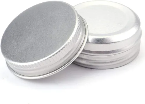 Vista 3 de Tosnail Paquete de 96 mini latas redondas de 0.5 oz/0.5 fl oz con tapas de rosca, recipientes de aluminio vacíos de estaño, tarros de almacenamiento