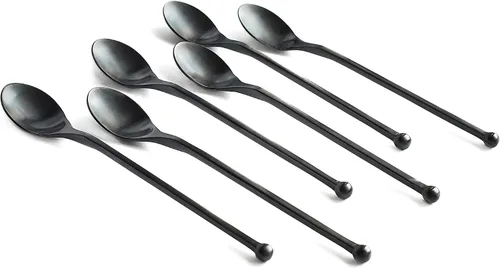 Vista 2 de KNORK 6 cucharaditas heladas de acero inoxidable recubierto de titanio (cobre antiguo)