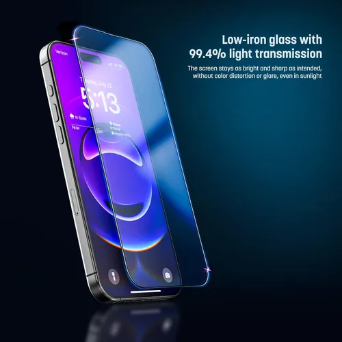Vista 5 de magglass Protector de pantalla de bloqueo de luz azul diseñado para iPhone 13 Pro Max Protector de pantalla de vidrio templado