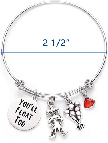 Vista 2 de LParkin Pulsera You Float Too para fanáticos de la película de terror, regalo para ella, pulseras de Halloween