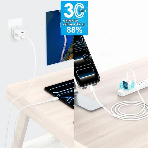 Vista 9 de Apple MFi Certified iPhone 17 Charger Fast Charging 4Pack 60W USB C Charger