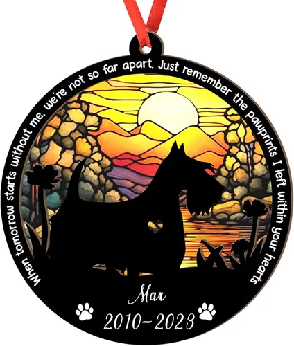 Vista 115 de Adorno personalizado para atrapasoles de sabueso afgano, adorno de Navidad de sabueso afgano – Regalo para perro amante, sabueso afgano