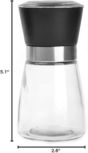 Vista 6 de BlueSnail Manual Grips - Botella de condimento para molinillo de sal y pimienta (5.1 pulgadas, negro)