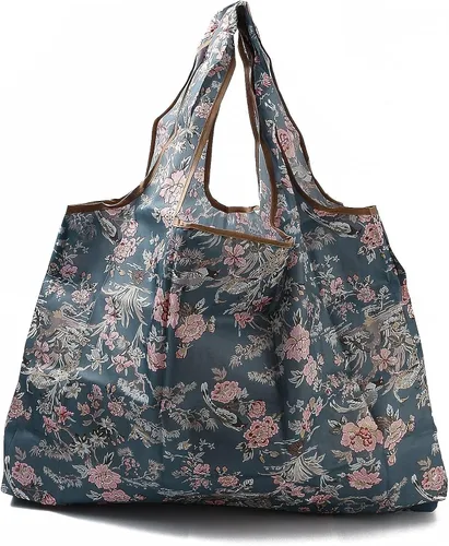 Vista 16 de BEEFLYING Bolsas de comestibles plegables, de nailon, ecológicas y reutilizables, impermeables, bolsas de la compra plegables Bolsa de asas
