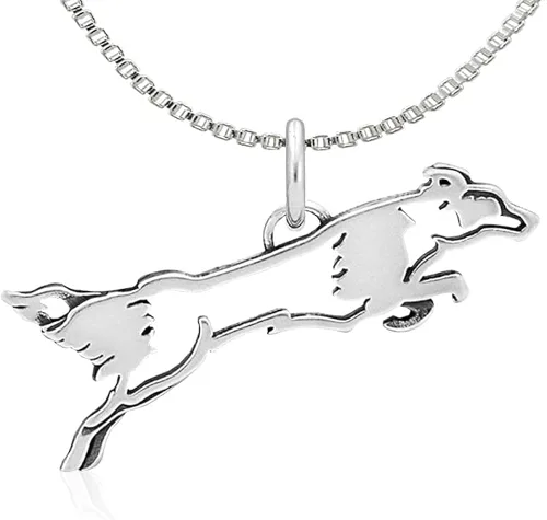Vista 2 de Dazzling Paws Jewelry Collie colgante de plata de ley, cuerpo