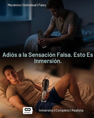 Vista 2 de EINSEO Masturbador masculino de succión con manga profunda de 7.1 pulgadas, juguetes sexuales AI Sync para hombres, succión y vibración de 7