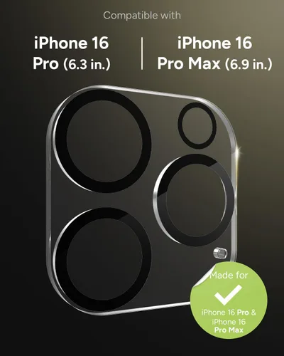 Vista 2 de ZAGG Glass Elite Protector de Lente de Cámara Anti-Deslumbrante para iPhone 16 Pro Max / 16 Pro - Vidrio Anti-Reflectante, 5X Más Fuerte, Sin