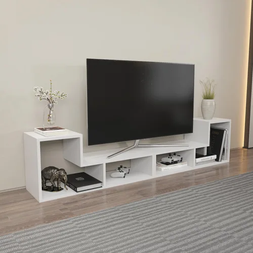 Vista 7 de Decorotika Cubicco - Soporte modular para TV (2 piezas) con estantes abiertos