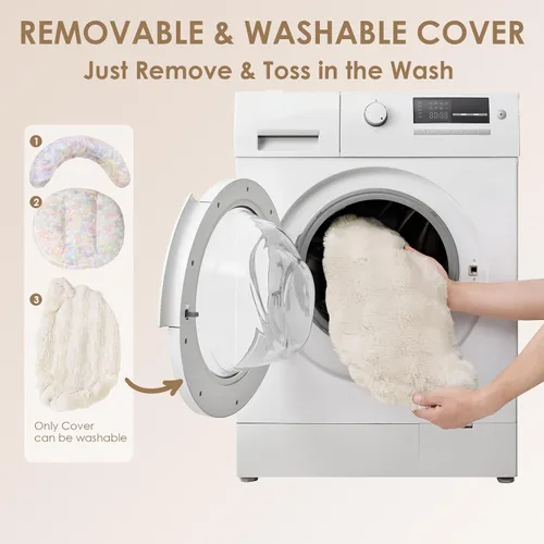 Vista 6 de EHEYCIGA Sofá cama suave para gatos de interior, cama extra pequeña esponjosa para perros con funda extraíble lavable, sofá para mascotas, Crema