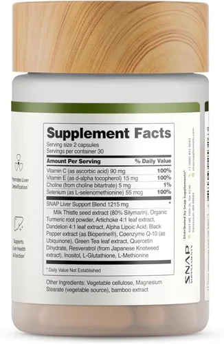 Vista 8 de Snap Supplements Salud del hígado y desintoxicación - Suplemento de cardo mariano que apoya la salud saludable del hígado y la digestiva, 60