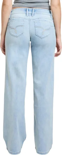 Vista 3 de YMI Pantalones de Elastano para Mujer YMI Jeans de Cintura Baja y Pierna Ancha Wannabettabutt