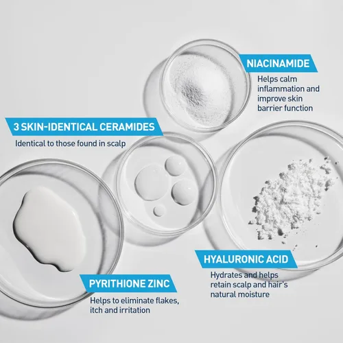 Vista 5 de CeraVe Acondicionador hidratante anticaspa, tratamiento de caspa de zinc piritiona al 0,5% con ceramidas, ácido hialurónico y niacinamida, ayuda a