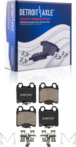 Vista 40 de Detroit Axle - Pastillas de freno para Ford F-150 99-03, 02 Lincoln Blackwood, Pastillas de freno de cerámica delanteras y traseras con repuesto