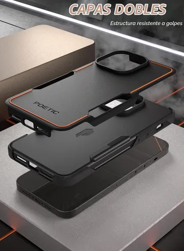 Vista 3 de Poetic Neon - Funda para iPhone 14 Pro Max, resistente de doble capa, delgada, a prueba de golpes, compatible con carga inalámbrica, antideslizante