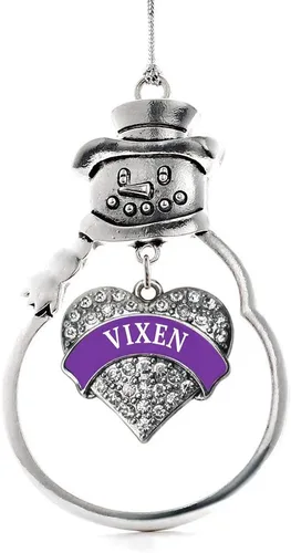 Vista 198 de Inspired Silver - Big Sis - Adorno de Navidad plateado - Adorno de árbol de Navidad con dije de corazón con circonita cúbica - Decoración colgante
