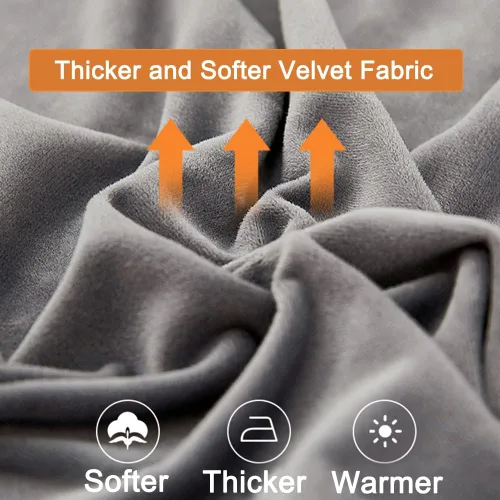 Vista 5 de lygooh Fundas de cojín de terciopelo elásticas para sofá, fundas de cojín para sofá, protector de muebles con parte inferior elástica para sofá