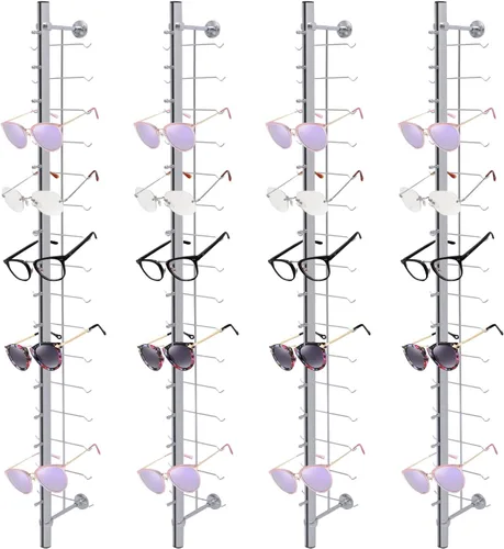 Vista 10 de 10 soportes de exhibición de lentes de sol de aluminio con cerradura para lentes de sol y gafas, organizador de almacenamiento (12 marcos)