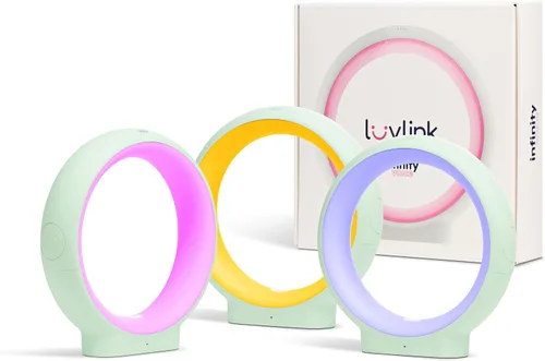 Vista 17 de LuvLink Infinity Voice v2 Send Sounds & Color - Lámpara de amistad galardonada (juego de dos, blanco)