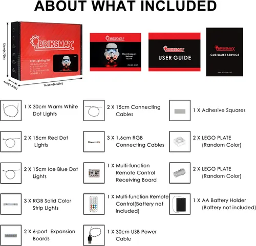 Vista 6 de BRIKSMAX - Kit de iluminación LED para casco Stormtrooper, compatible con el modelo de bloques de construcción Lego 75276, no incluye el juego