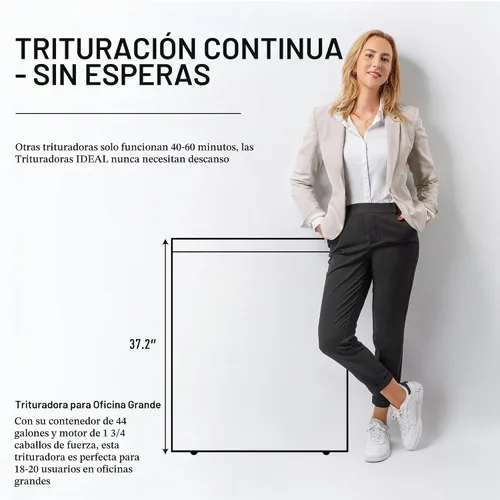 Vista 2 de Ideal 4003 - Trituradora de papel de oficina centralizada con corte