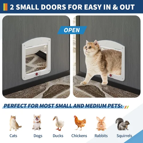 Vista 4 de Garvee Gran recinto para gatos al aire libre para múltiples gatos, resistente a la intemperie con cubierta UV, plataforma y puerta lateral