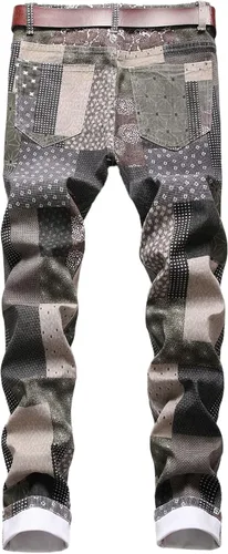 Vista 213 de Enrica Pantalones vaqueros estampados casuales para hombre