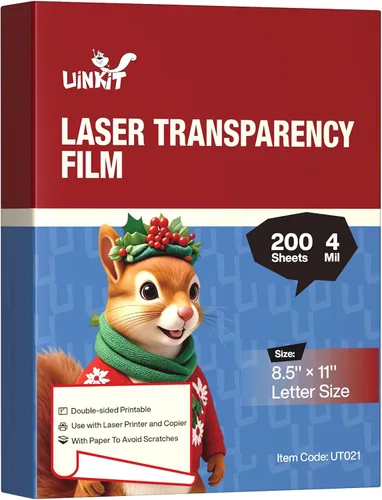 Vista 12 de Uinkit OHP Película de transparencia de 4 x 6 pulgadas, 50 hojas, hojas de transparencia láser 100% transparente para impresora láser y copiadora