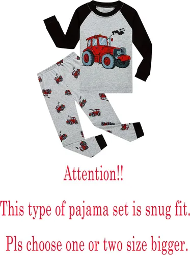 Vista 2 de KikizYe - Conjunto de pijamas para niños y niñas pequeños y grandes, ropa de dormir de 100% algodón