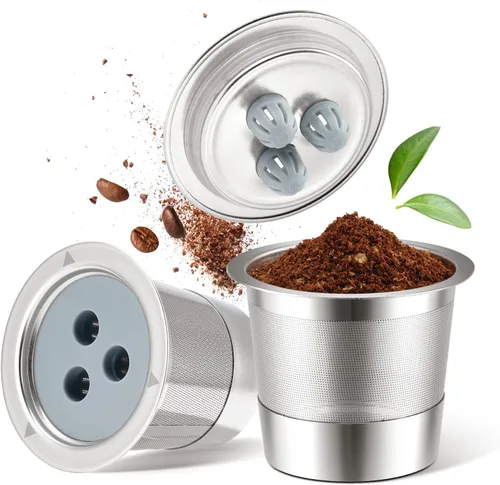 Vista 11 de Cápsulas Ninja K Cups reutilizables de acero inoxidable compatibles con la máquina Ninja CFP201 CFP301 Dual Brew Pro, cápsulas de café rellenables